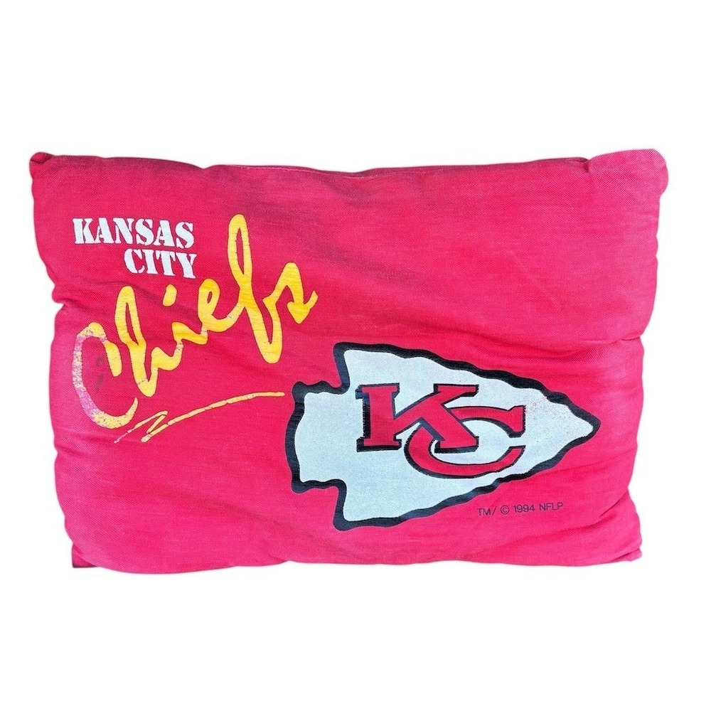 Vintage NFL Kansas‎ City Chiefs Decorative Throw Pillow Red KC Arrowhead